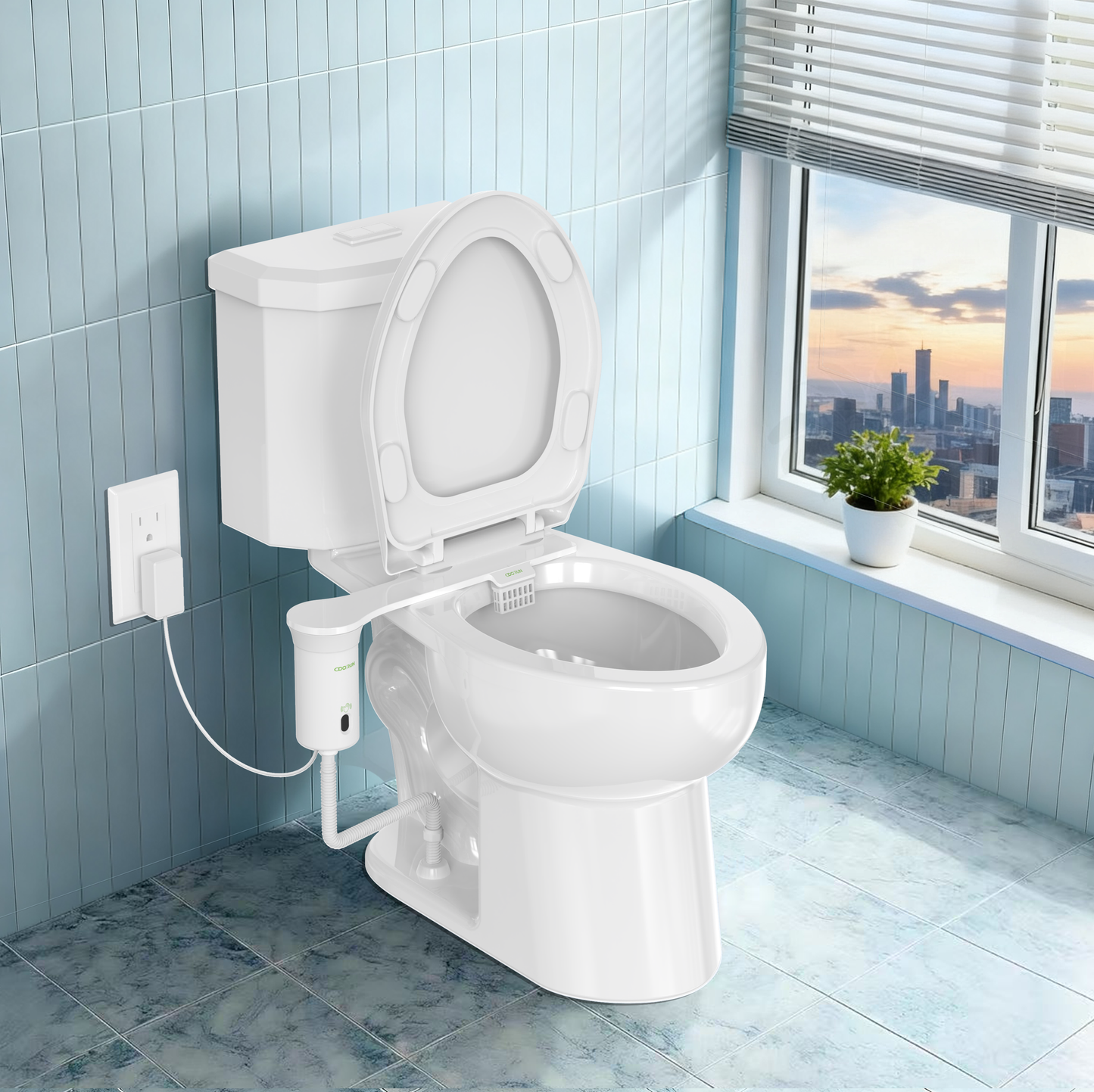 Toilet Odor Remover, Model ANS-01PM (Plug-in Powered, Manual Touchless Control)